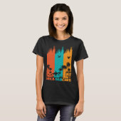 Hola Beaches Retro Surfing Summer Palm Tree Family T-shirt (Voorkant volledig)