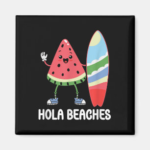 Hola Beaches Schattige Kawaii Watermelon Surfboard Magneet