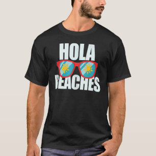 Hola beaches Summer Glasses Cruise Vacation Palm T-shirt