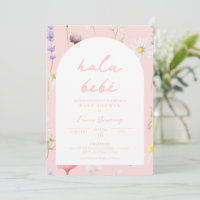 Hola Bebe Flor Invitación Spaanse Uitnodiging