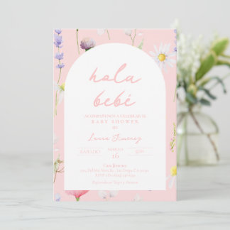 Hola Bebe Flor Invitación Spaanse Uitnodiging