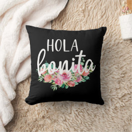 Hola Bonita Spaanse Rozen Typografie Chic Modern  Kussen