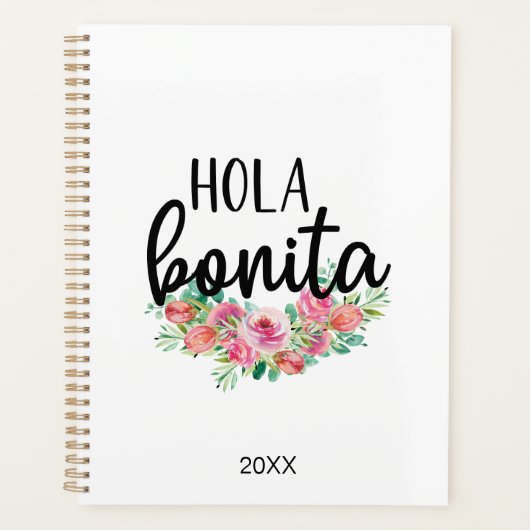 Hola Bonita Spaanse Rozen Typografie Modern Planner (Voorkant)