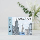 HOLA DE NUEVA YORK BRIEFKAART (Staand voorkant)