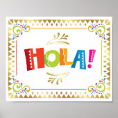 HOLA! Fiesta Party Sign Print (Voorkant)