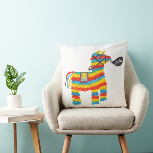 HOLA! Funny Donkey Piñata zegt Hallo Kussen (Stoel)
