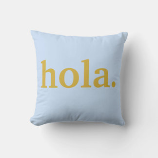 Hola Gold Script & Blue Kussen