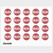 Hola groet ronde sticker (Vel)