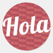 Hola groet ronde sticker (Voorkant)