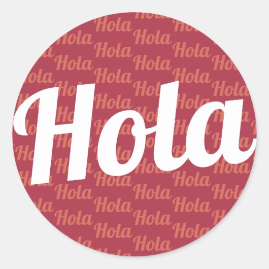 Hola groet ronde sticker (Voorkant)