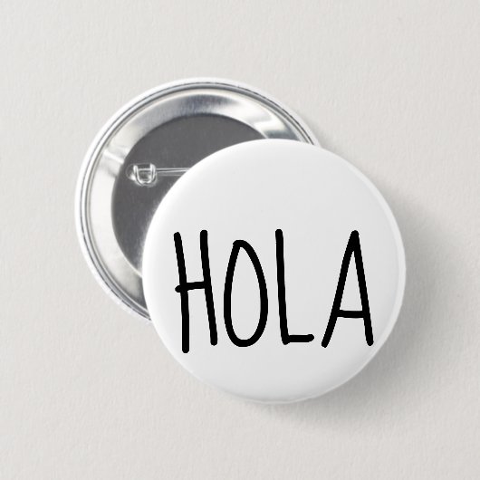 Hola Hallo En Espanol Ronde Button 5,7 Cm (Voorkant /achterkant)