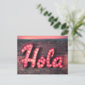 Hola Hallo Neon Sign Briefkaart (Staand voorkant)