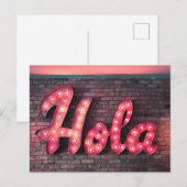 Hola Hallo Neon Sign Briefkaart (Voorkant / Achterkant)