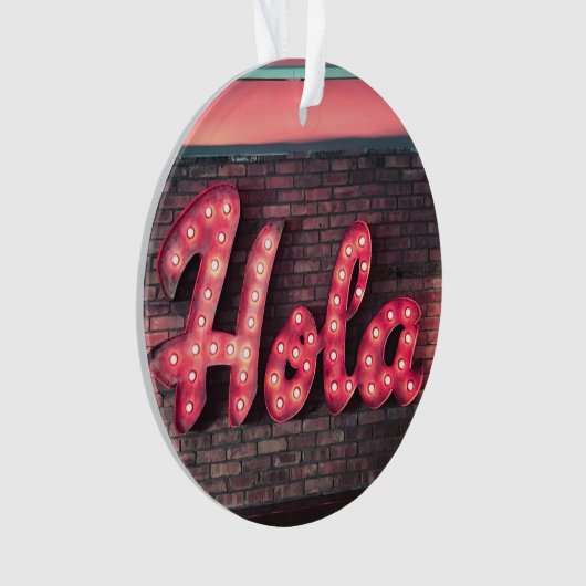 Hola Hallo Neon Sign Ornament (voorkant)