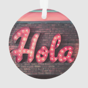 Hola Hallo Neon Sign Ornament