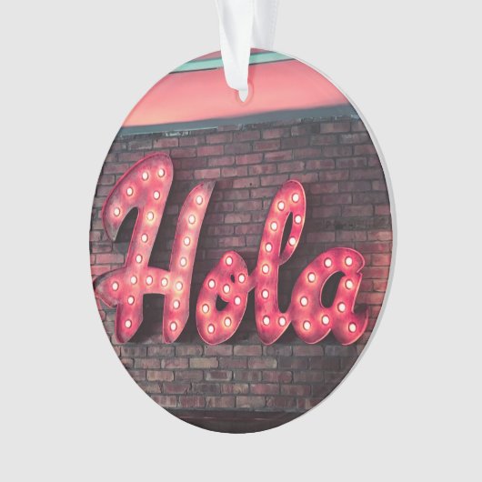 Hola Hallo Neon Sign Ornament (voorkant)