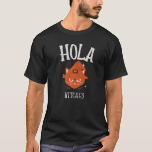 Hola Heksen Halloween Zwarte Kat Heks Kostuum T-shirt