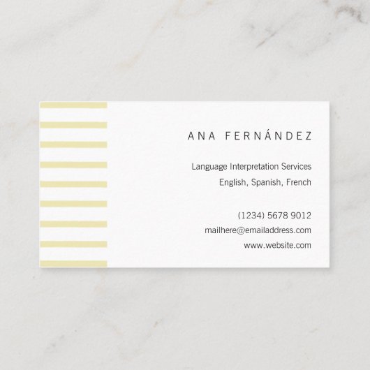 Hola hello, intérprete traductor profesor idiomas visitekaartje (Achterkant)