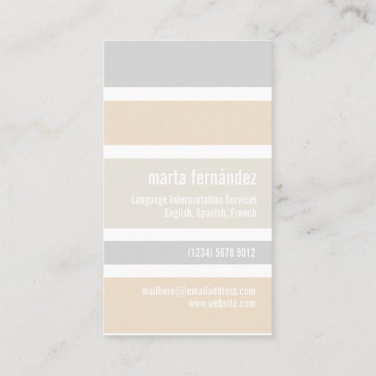 Hola hello intérprete traductor profesor idiomas visitekaartje (Achterkant)