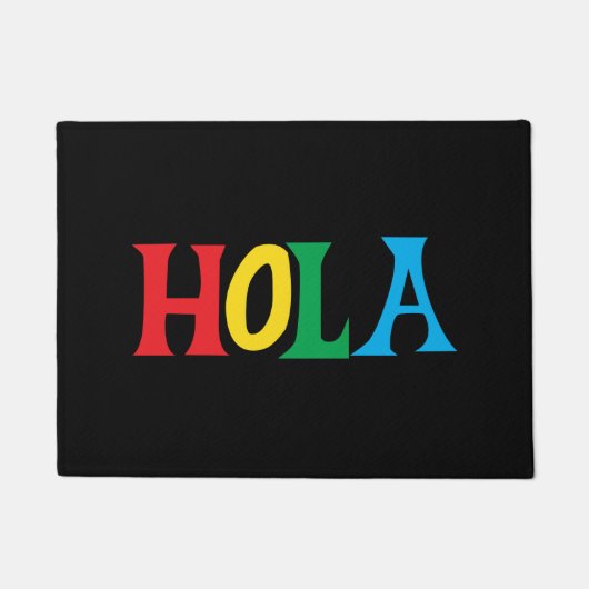 Hola in kleurrijk typografisch ontwerp deurmat (Voorkant)