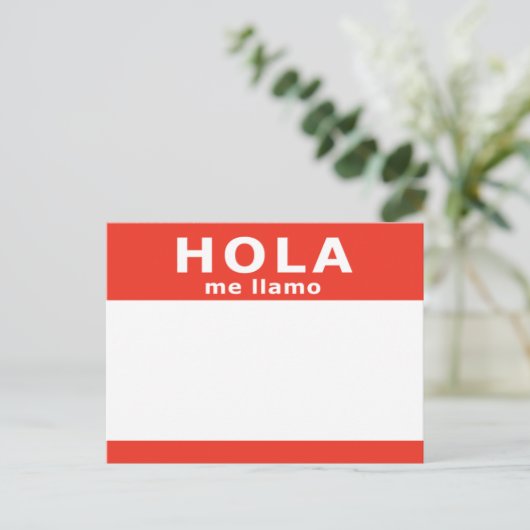 hola me llamo briefkaart (Staand voorkant)