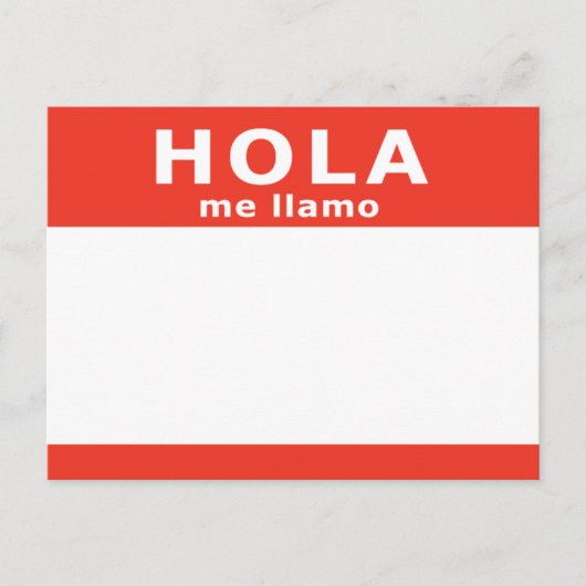 hola me llamo briefkaart (Voorkant)