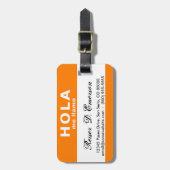 hola me llamo ( oranje ) bagagelabel (Voorkant verticaal)