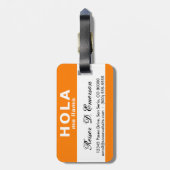 hola me llamo ( oranje ) bagagelabel (Achterkant verticaal)