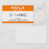 hola me llamo ( oranje ) visitekaartje (Voorkant / Achterkant)