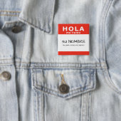 hola me llamo vierkante button 5,1 cm (In situ)