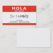 hola me llamo visitekaartje (Voorkant / Achterkant)