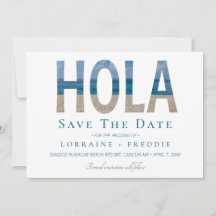 Hola Mexican Beach Wedding Save the Date