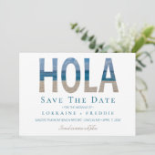 Hola Mexican Beach Wedding Save the Date (Staand voorkant)