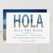 Hola Mexican Beach Wedding Save the Date (Voorkant / Achterkant)