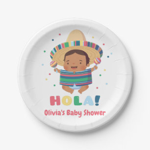 Hola Mexican Fiesta Boy Baby shower Papieren Bordje