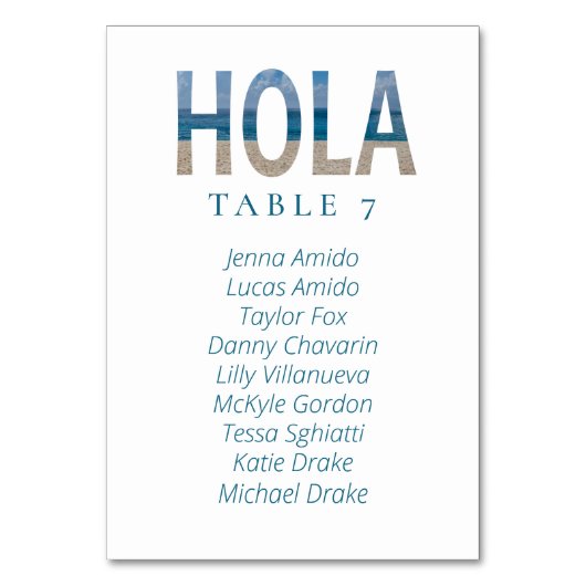 Hola Mexico Beach Bruiloft Zitkaarten Kaarten (Voorkant)