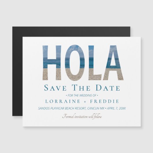 Hola Mexico Beach Wedding Save the Date (Voorkant / Achterkant)