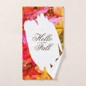 Hola Otoño Botanic Modern Colorful Autumn Leaves Bad Handdoek (Handdoek)