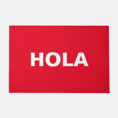 Hola rood wit Spaans Hallo minimalistisch Modern Deurmat (Voorkant)