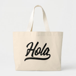 Hola Script (zwart) Grote Tote Bag