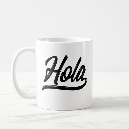 Hola Script (zwart) Koffiemok (Links)