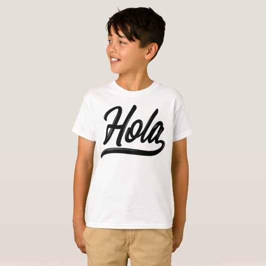 Hola Script (zwart) T-shirt (Voorkant volledig)