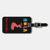 Hola. Spaans thema/senorita/bewerkbare tekst Bagagelabel (Voorkant horizontaal)