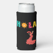 Hola. Spaans thema/senorita/editable naam Seltzer Blikjeskoeler (Seltzer Voorkant)