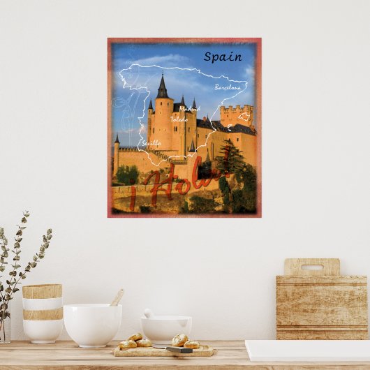 Hola Spanje Poster (Keuken)
