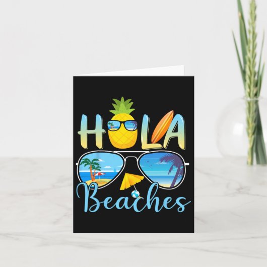 Hola straagt Funny Beach Vacation Summer Kaart (Voorkant)