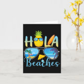 Hola straagt Funny Beach Vacation Summer Kaart (Gele Bloem)