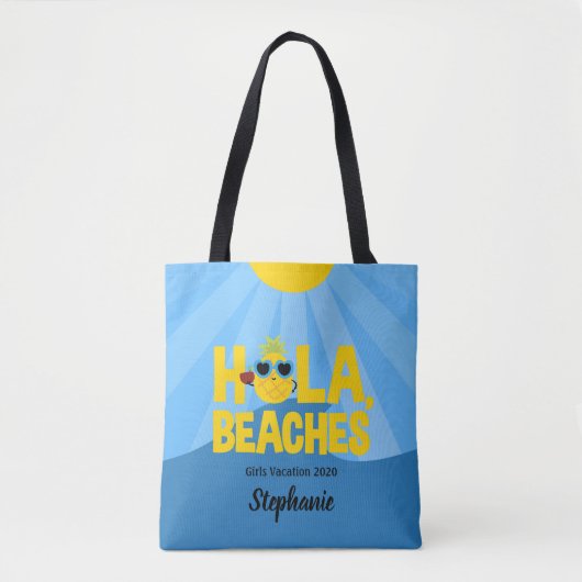 Hola straliseert Cute Pineapple Persoonlijk Tote Bag (Voorkant)
