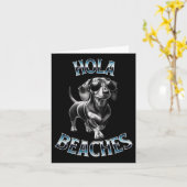 Hola Stranden - Strandvakantie Weiner Teckel Dachs Kaart (Gele Bloem)