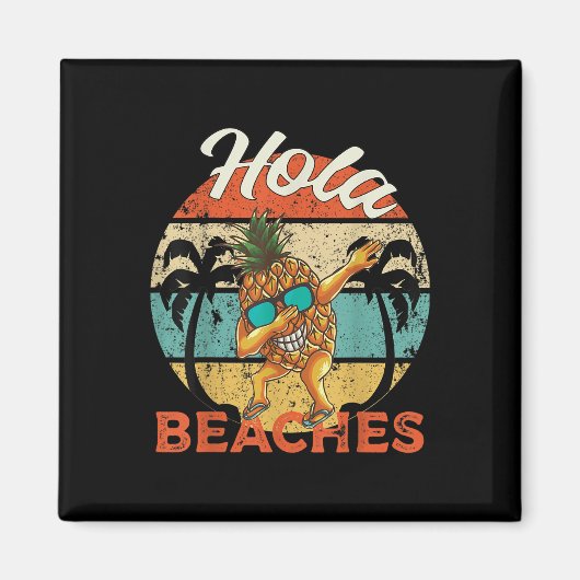 Hola Stranden Vrouwen Grappig Aloha Beach Ananas F Magneet (Voorkant)